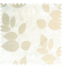 Cream beige color natural floral pattern leaves texture flowing hanging leaf with polyester thick background main curtain