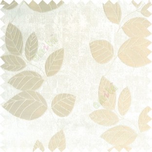 Cream beige color natural floral pattern leaves texture flowing hanging leaf with polyester thick background main curtain