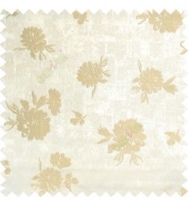 Cream and grey color beautiful flower designs texture surface floral buds with thick polyester background main curtain