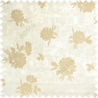 Cream and grey color beautiful flower designs texture surface floral buds with thick polyester background main curtain