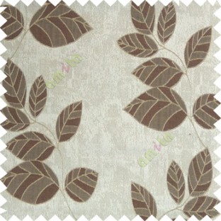 Dark brown grey color natural floral pattern leaves texture flowing hanging leaf with polyester thick background main curtain