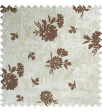Dark brown grey color beautiful flower designs texture surface floral buds with thick polyester background main curtain