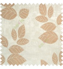 Copper brown grey color natural floral pattern leaves texture flowing hanging leaf with polyester thick background main curtain