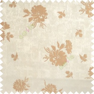 Copper brown grey color beautiful flower designs texture surface floral buds with thick polyester background main curtain