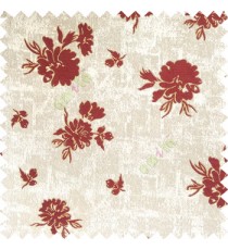 Mehroon gold brown color beautiful flower designs texture surface floral buds with thick polyester background main curtain