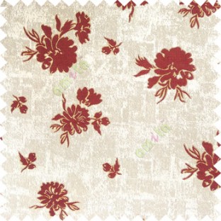 Mehroon gold brown color beautiful flower designs texture surface floral buds with thick polyester background main curtain