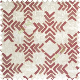 Mehroon gold grey color geometric square shapes sharp edge angles texture embroidery patterns move forward backward  up and down arrows  with transparent fabric main curtain