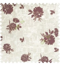 Purple grey brown color beautiful flower designs texture surface floral buds with thick polyester background main curtain