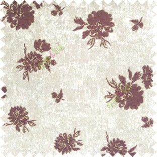 Purple grey brown color beautiful flower designs texture surface floral buds with thick polyester background main curtain