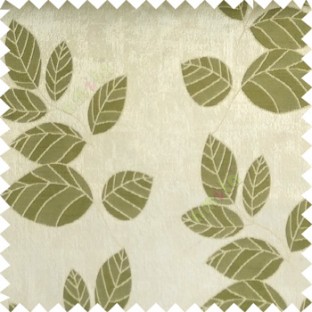 Green grey color natural floral pattern leaves texture flowing hanging leaf with polyester thick background main curtain