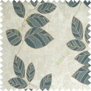 Blue grey brown color natural floral pattern leaves texture flowing hanging leaf with polyester thick background main curtain