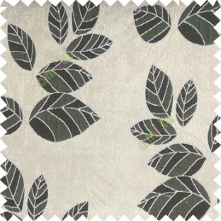 Black grey  color natural floral pattern leaves texture flowing hanging leaf with polyester thick background main curtain