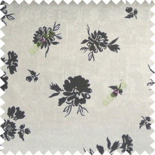 Black grey color beautiful flower designs texture surface floral buds with thick polyester background main curtain