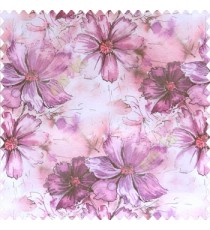 Beautiful natural purple pink cream color daisy flower pattern scratches shiny background fabric leaf designs poly fabric main curtain