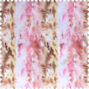 Abstract colorful pink brown white yellow color vertical color flowing bold lines watercolor print color swatches random colors poly fabric main curtain