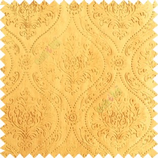 Gold color Traditional damask design texture finished embossed patterns clear design polka dots swirls flower horizontal lines  polyester main curtain fabric