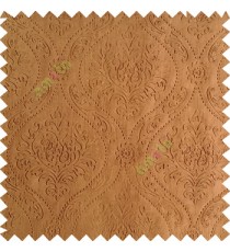 Dark brown color Traditional damask design texture finished embossed patterns clear design polka dots swirls flower horizontal lines  polyester main curtain fabric