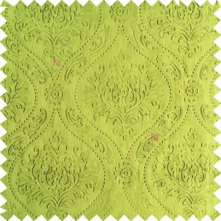 Green color Traditional damask design texture finished embossed patterns clear design polka dots swirls flower horizontal lines  polyester main curtain fabric