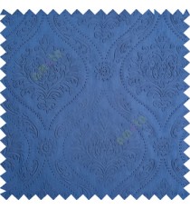 Royal blue color Traditional damask design texture finished embossed patterns clear design polka dots swirls flower horizontal lines  polyester main curtain fabric