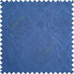 Royal blue color Traditional damask design texture finished embossed patterns clear design polka dots swirls flower horizontal lines  polyester main curtain fabric