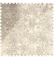 Cream brown color traditional designs hexagon honeycomb texture small dots flower small leaf sofa fabric