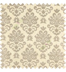 Cream brown color beautiful traditional damask design complete texture surface swirls star thick polyester sofa fabric
