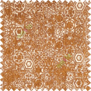 Gold brown beige color traditional designs hexagon honeycomb texture small dots flower small leaf sofa fabric