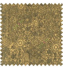 Green gold color traditional designs hexagon honeycomb texture small dots flower small leaf sofa fabric