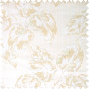 Beige color beautiful floral leaf pattern texture background polyester fabric base main curtain