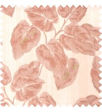 Copper brown grey color beautiful floral leaf pattern texture background polyester fabric base main curtain