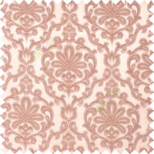 Copper brown grey color traditional design complete texture pattern floral leaf swirls with polyester thick fabric main curtain