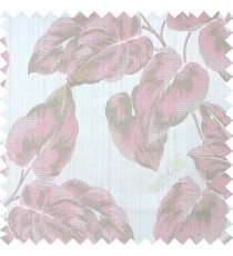 Pink grey color beautiful floral leaf pattern texture background polyester fabric base main curtain