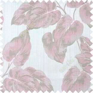 Pink grey color beautiful floral leaf pattern texture background polyester fabric base main curtain