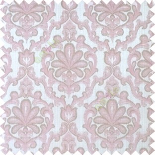 Pink grey color traditional design complete texture pattern floral leaf swirls with polyester thick fabric main curtain