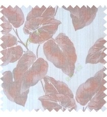 Orange grey brown color beautiful floral leaf pattern texture background polyester fabric base main curtain