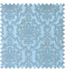 Blue grey brown color traditional design complete texture pattern floral leaf swirls with polyester thick fabric main curtain