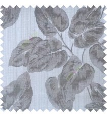 Black grey color beautiful floral leaf pattern texture background polyester fabric base main curtain
