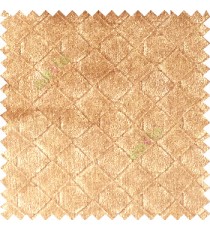 Copper brown cream color geometric square shapes leatherette finished velvet surface vertical lines polyester sofa fabric