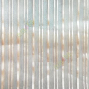 Light gold vertical pencil stripes shiny surface small dots texture finished sheer fabric