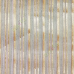 Gold vertical pencil stripes shiny surface small dots texture finished sheer fabric