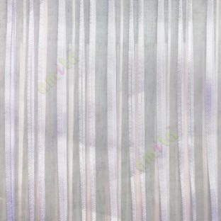 Purple vertical pencil stripes shiny surface small dots texture finished sheer fabric