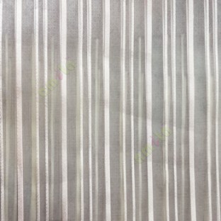Light brown vertical pencil stripes shiny surface small dots texture finished sheer fabric