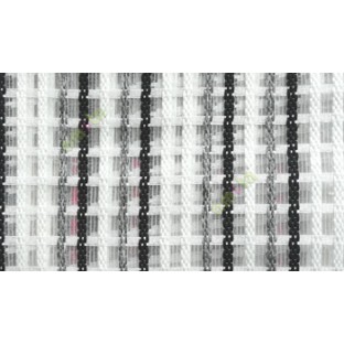 Black white grey finished vertical and horizontal stripes embroidery weaving pattern sheer curtain