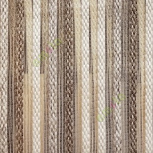 Brown beige color vertical embroidery soft finished stripes sheer curtain