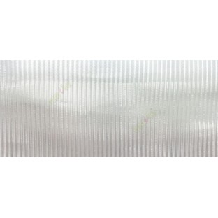 Pure white color vertical stripes texture thin lines transparent net finished sheer curtain