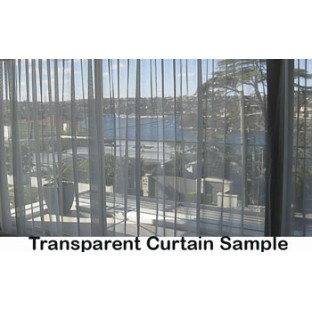 Cream color vertical stripes texture thin lines transparent net finished sheer curtain