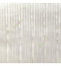 Cream color vertical stripes with transparent net fabric texture finished sheer curtain