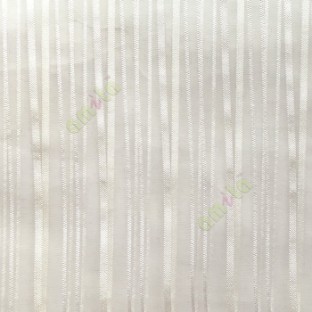 Cream color vertical stripes with transparent net fabric texture finished sheer curtain