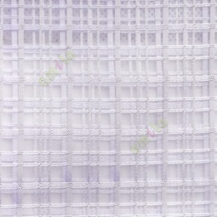 Purple color vertical and horizontal stripes texture finished checks pattern transparent net background sheer curtain fabric