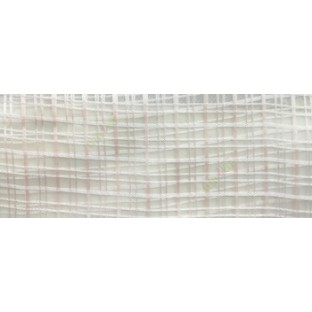 Beige color vertical and horizontal stripes texture finished checks pattern transparent net background sheer curtain fabric